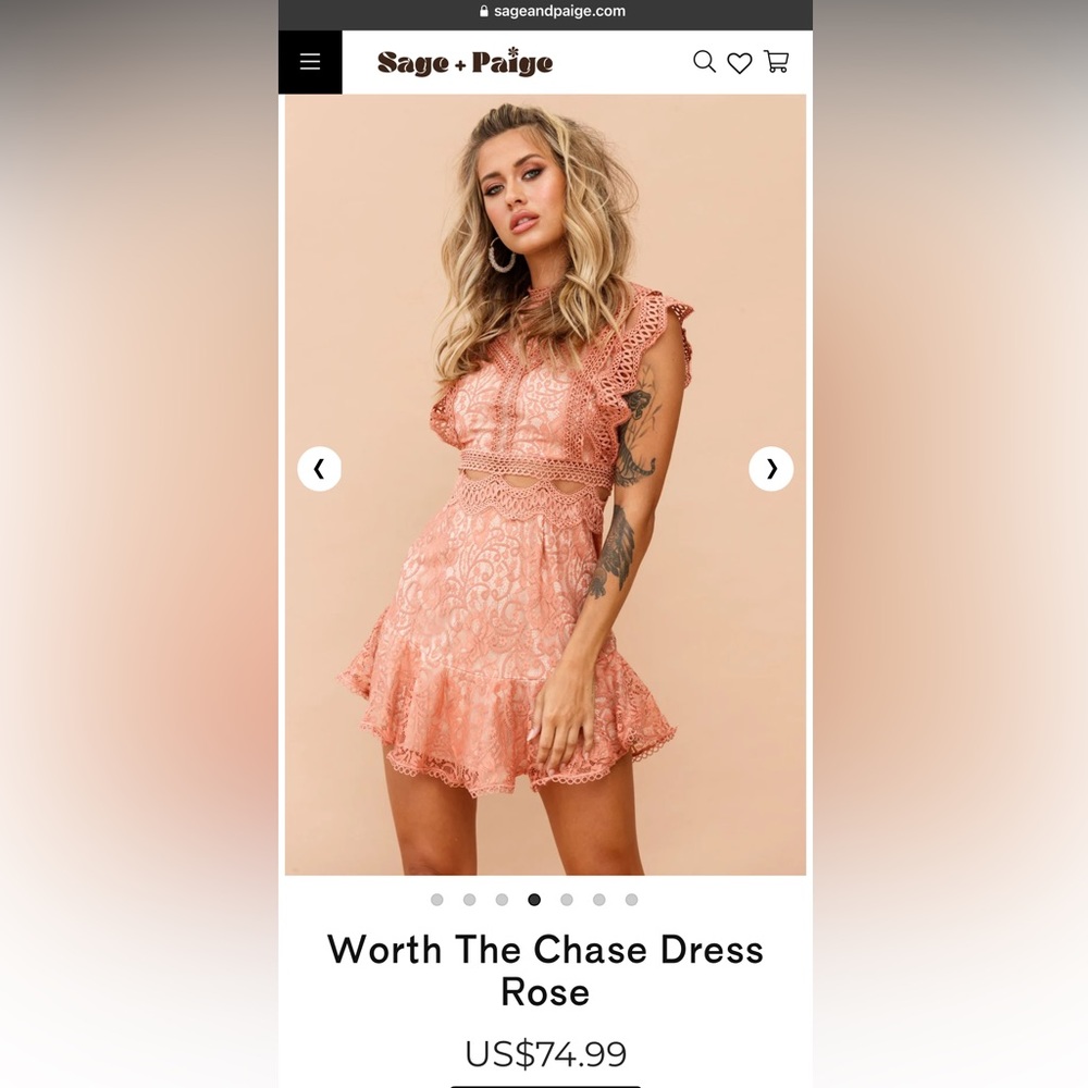 BNWT Super cute Sage + Paige Worth The Chase Dress